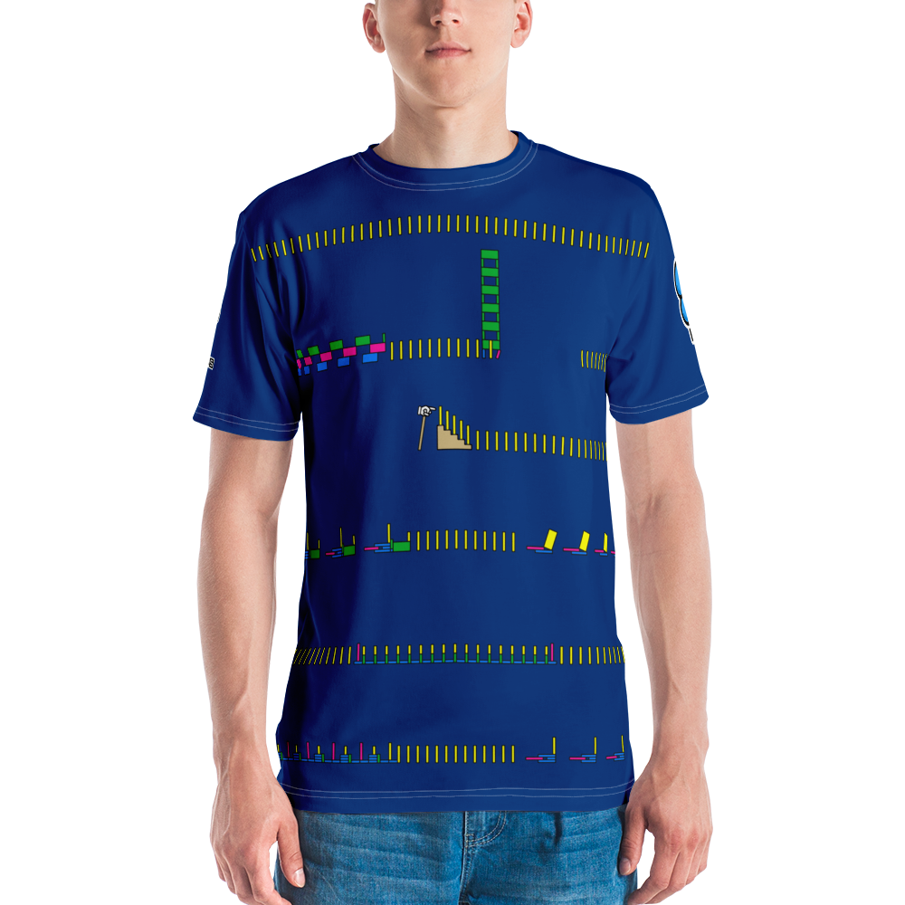 Domino Rally All-Over Men's T-shirt - Navy Blue