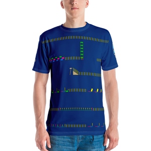 Domino Rally All-Over Men's T-shirt - Navy Blue