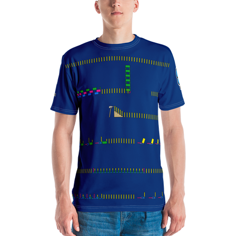 Domino Rally All-Over Men's T-shirt - Navy Blue